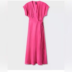 NWT pink Mango wrap dress. Size 20